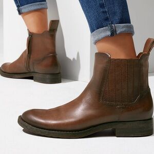 Franco Sarto Linc Casual Leather Booties Dark Brown Leather - Size 9 Medium NIB